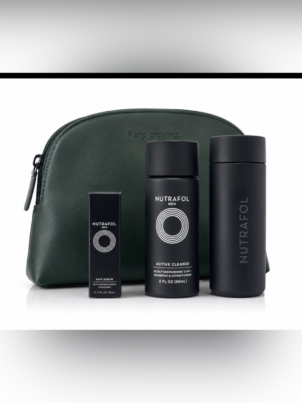 Nutrafol Men Travel Kit Serum Cleanse Capsule Case Pouch Set